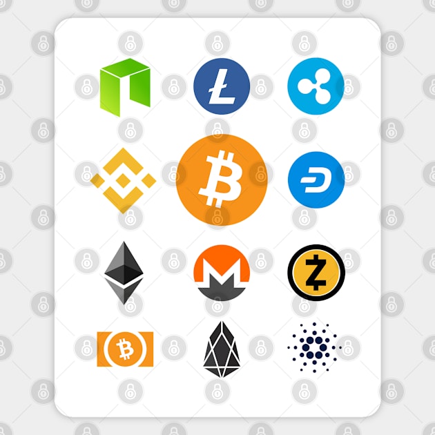 Cryptocurrency Logos Magnet by Cryptolife